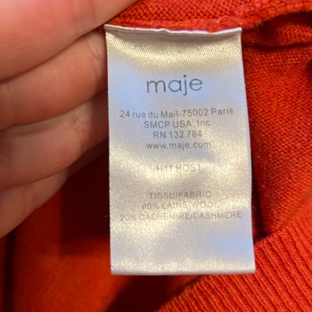 Maje Color Block Crewneck Wool/Cashmere Blend - image 8